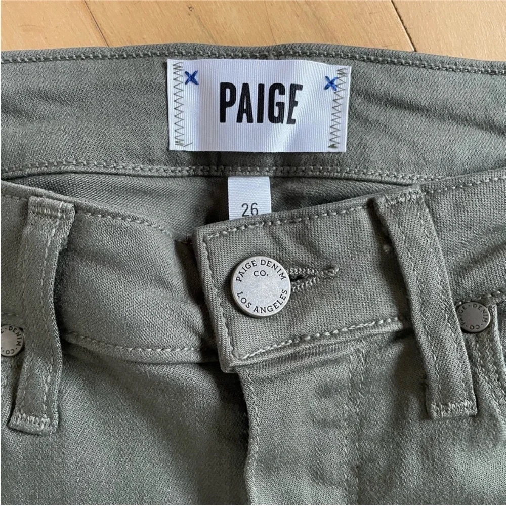 PAIGE HOXTON ANKLE JEANS in Seaweed Green Size 26 - Picture 6 of 8